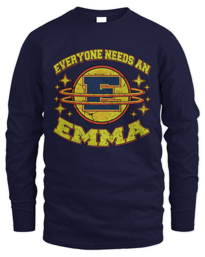 Everyone Needs a Your Name Shirt EMMA M1-76 / Men's Long Sleeved T-Shirt / navy