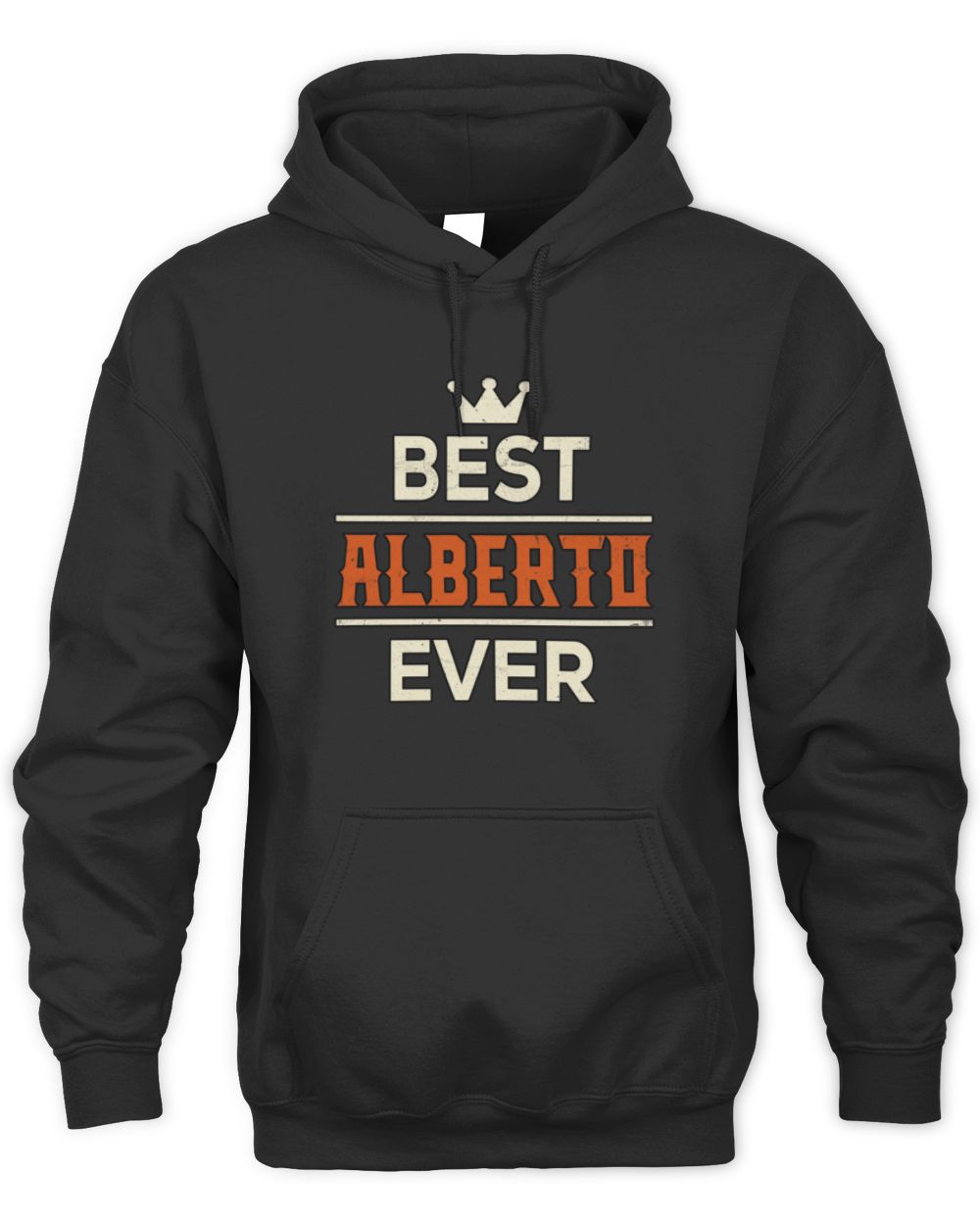 Best Your Name With Crown Shirt ALBERTO M1-59 / Unisex Hoodie / black