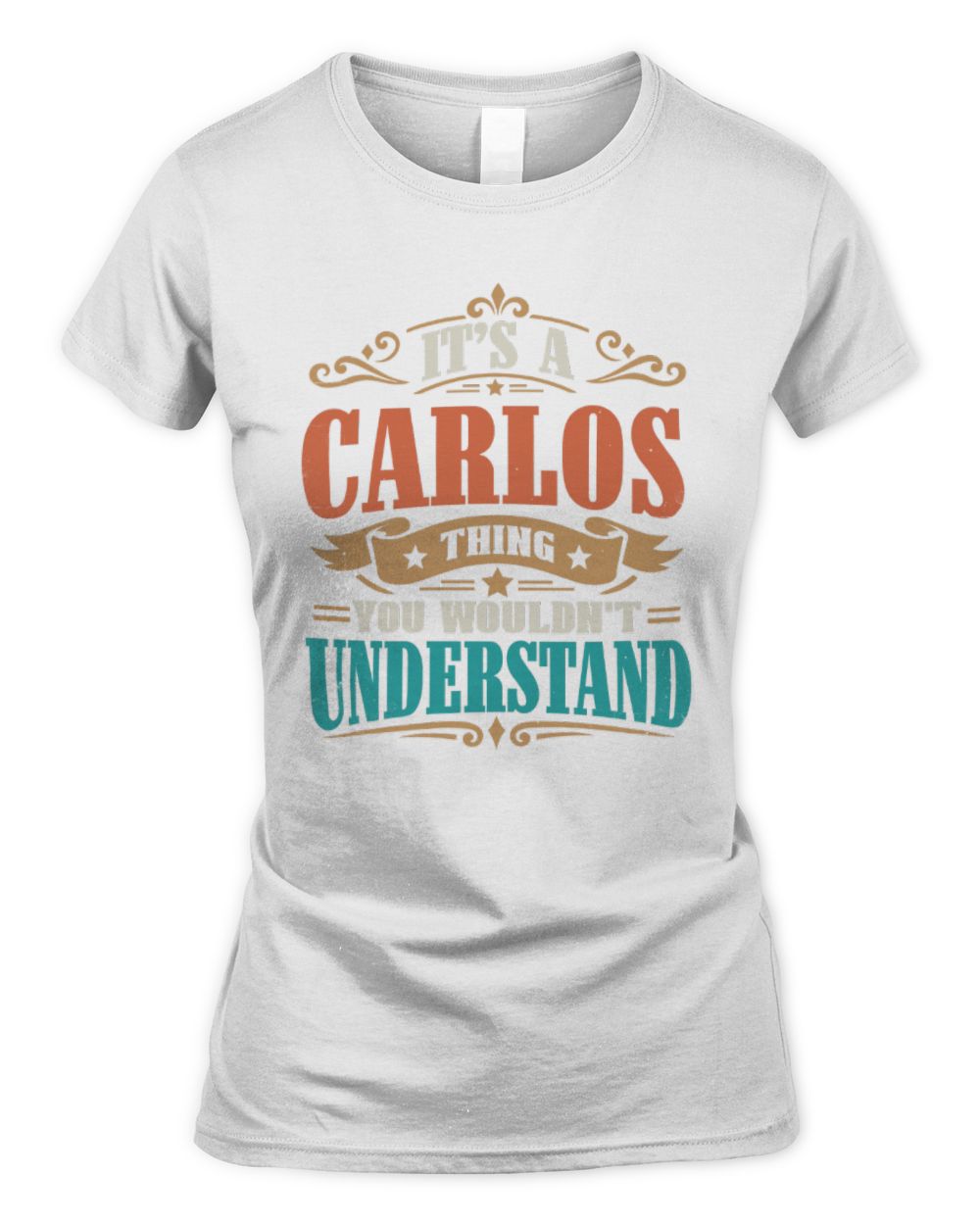 It’s a Name Thing Personalized Retro T-Shirt CARLOS M1-47 / Women's Standard T-Shirt / white