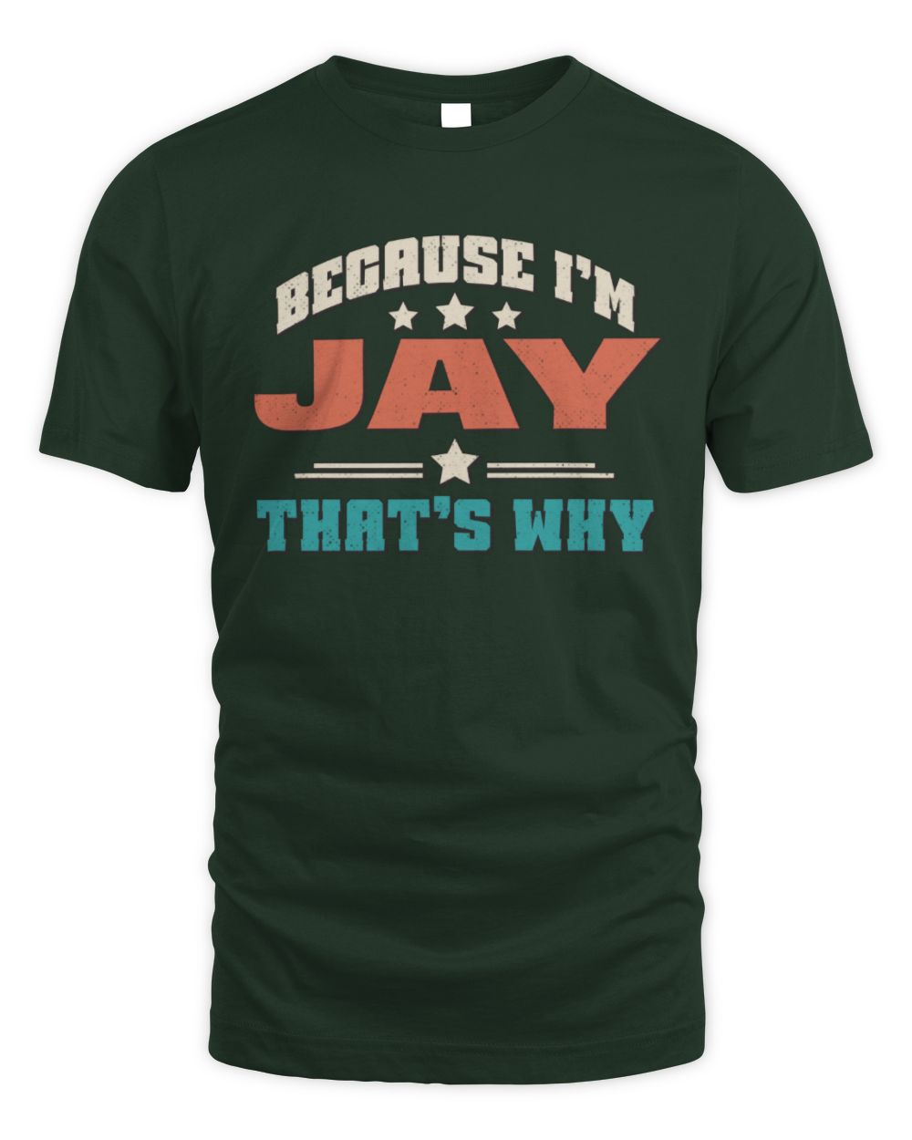 Because I'm Name That's Why Personalized Retro Shirt JAY-49 / Unisex Standard T-Shirt / forest green
