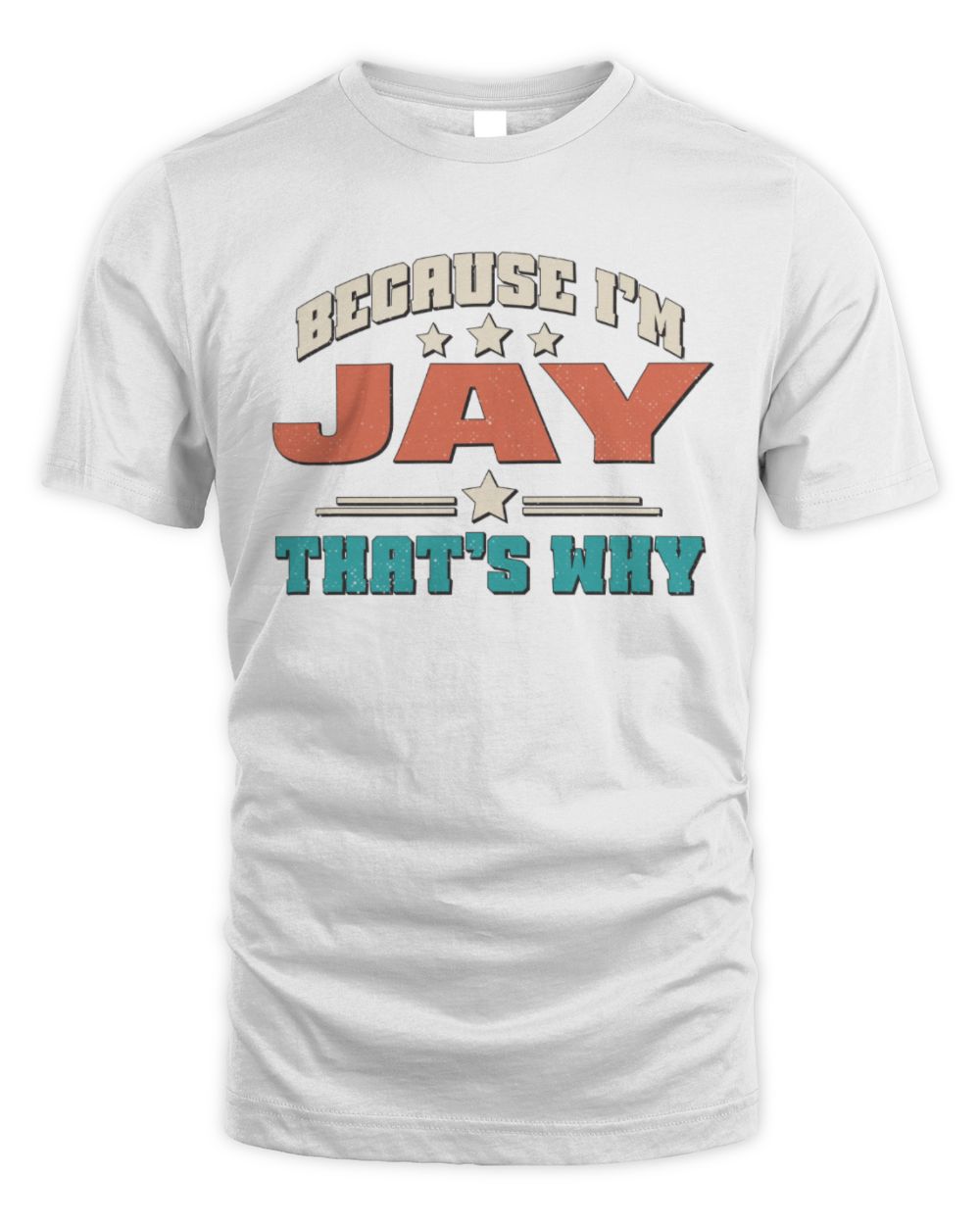 Because I'm Name That's Why Personalized Retro Shirt JAY-49 / Unisex Standard T-Shirt / white