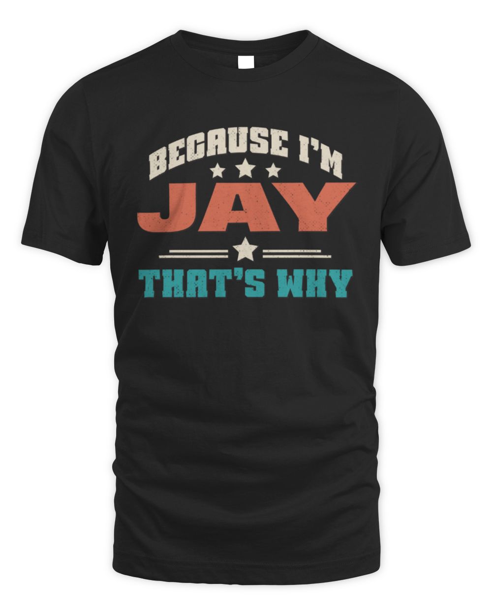 Because I'm Name That's Why Personalized Retro Shirt JAY-49 / Unisex Standard T-Shirt / black