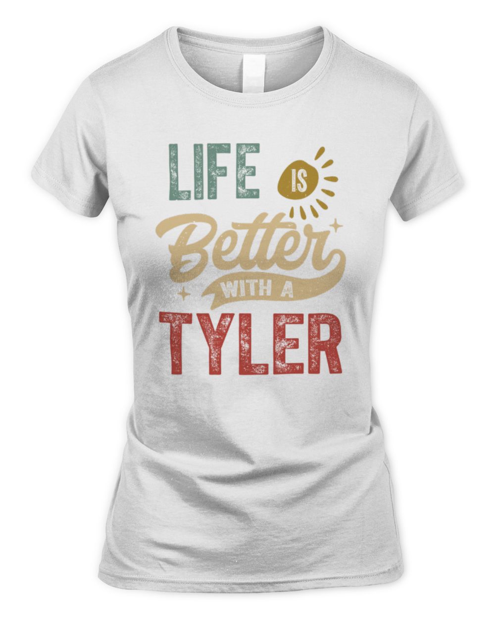 Life Is Better With a Name Personalized Retro T-Shirt TYLER-48 / Women's Standard T-Shirt / white