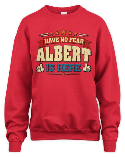 Have No Fear Your Name Is Here Cool Graphic T-Shirt ALBERT M1-71 / Unisex Sweatshirt / red