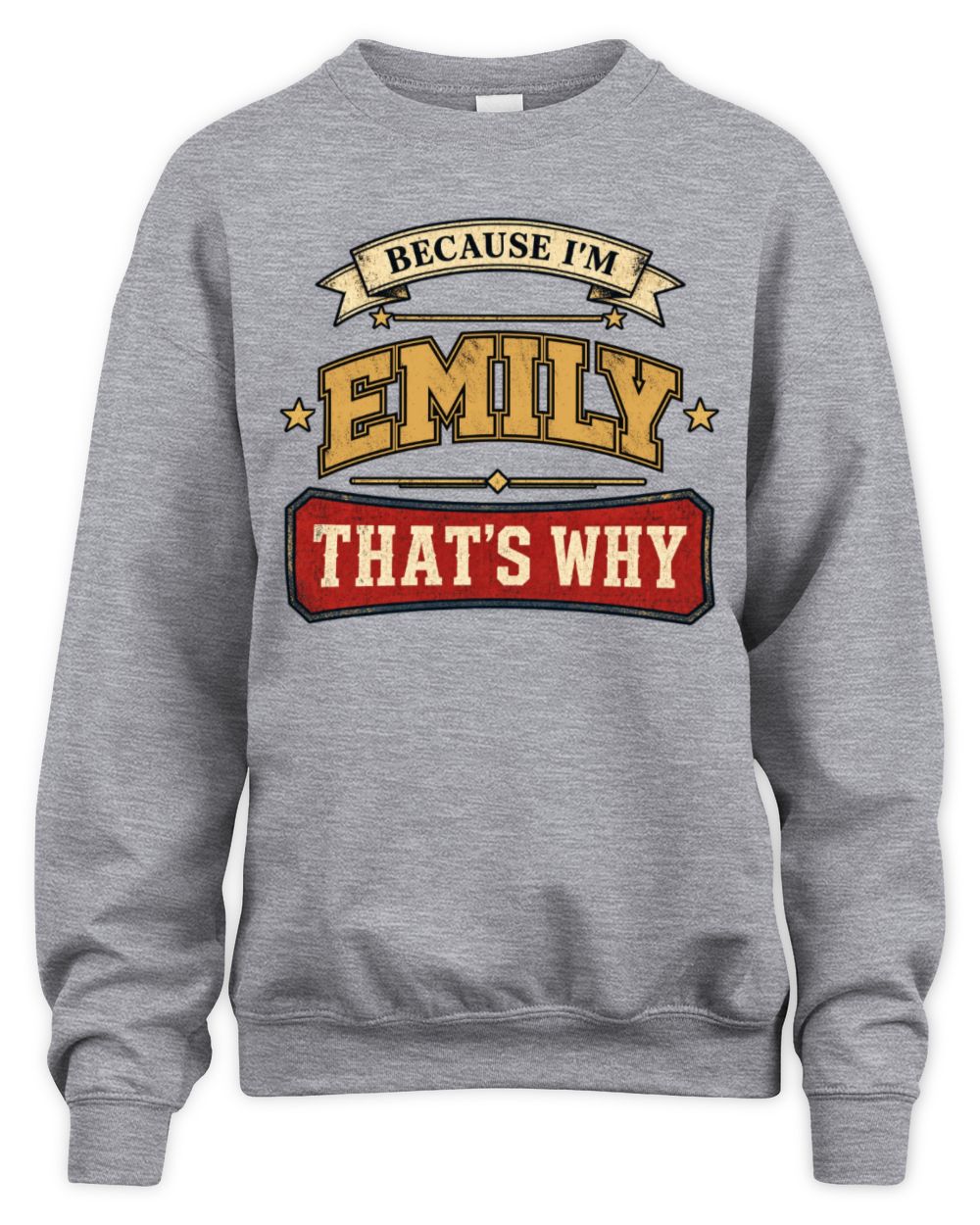 Because I'm Name That's Why Americana T-Shirt EMILY M1-S88 / Unisex Sweatshirt / sport grey