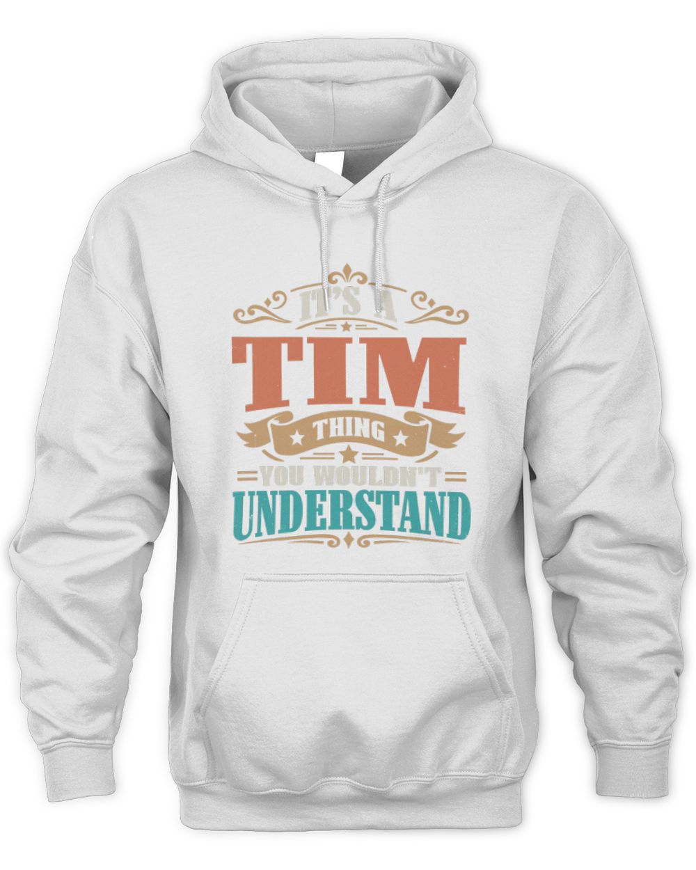 It’s a Name Thing Personalized Retro T-Shirt TIM M1-47 / Unisex Hoodie / white
