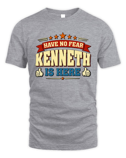 Have No Fear Your Name Is Here Cool Graphic T-Shirt KENNETH M1-71 / Unisex Standard T-Shirt / sport grey