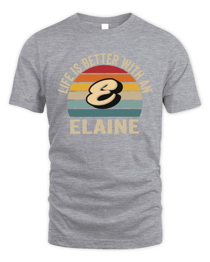 Life Is Better with Name Vintage Sun Shirt ELAINE M1-50 / Unisex Standard T-Shirt / sport grey