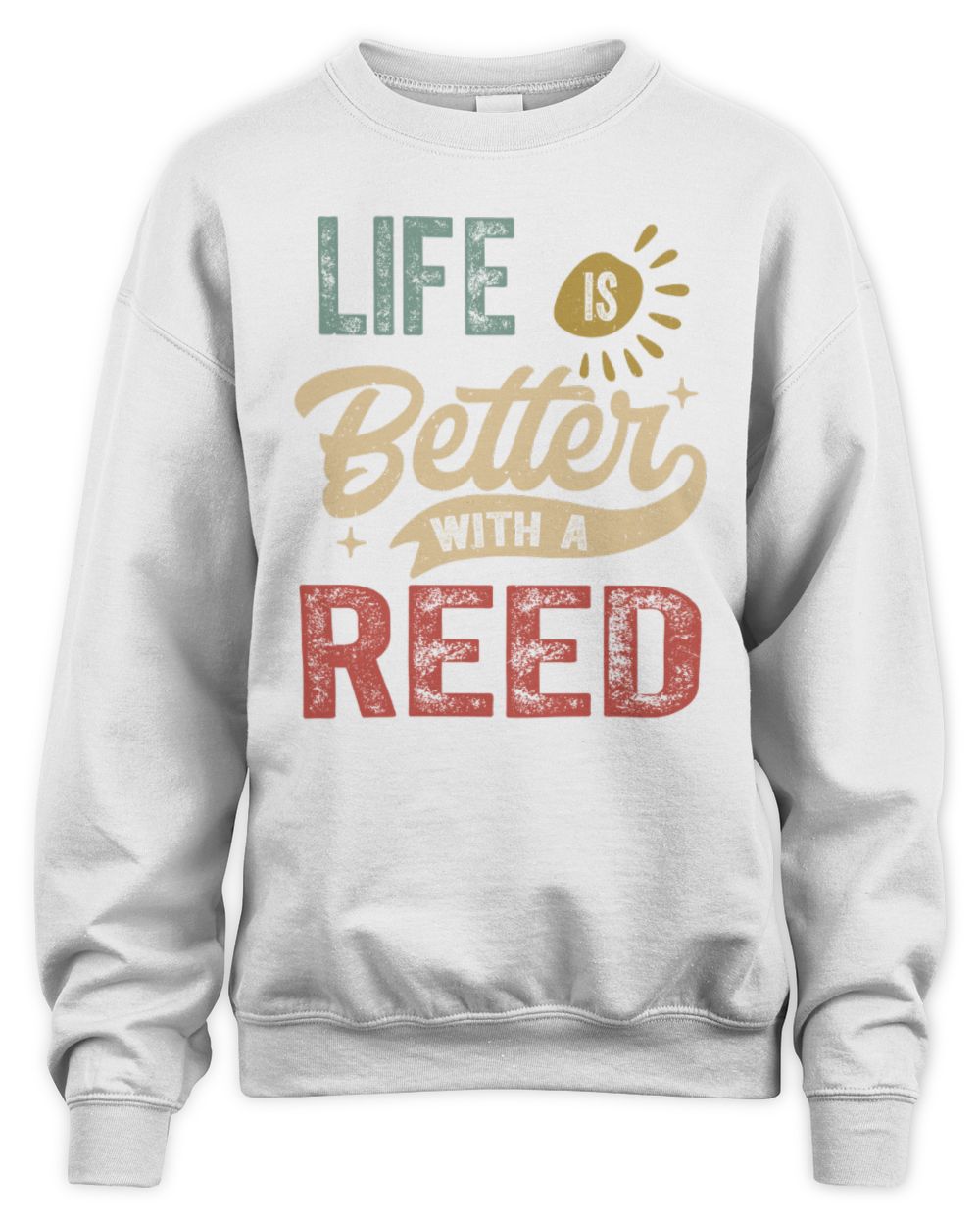 Life Is Better With a Name Personalized Retro T-Shirt REED-48 / Unisex Sweatshirt / white