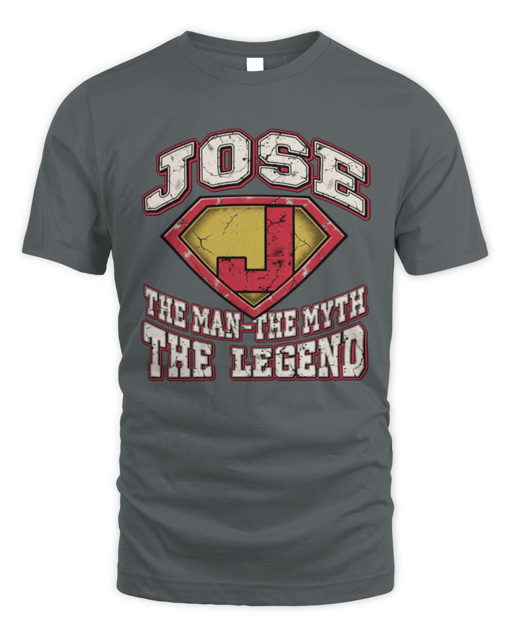 The Man The Myth The Legend Superman Graphic T-Shirt JOSE M1-74 / Unisex Standard T-Shirt / charcoal
