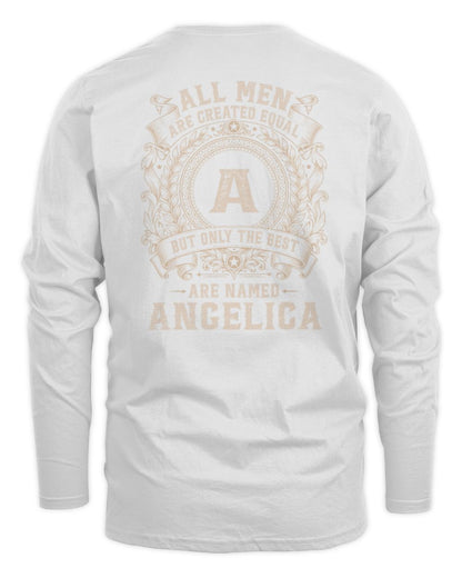 All Men Are Created Equal Cool Logo Shirt ANGELICA M1-60 / Men's Long Sleeved T-Shirt / white