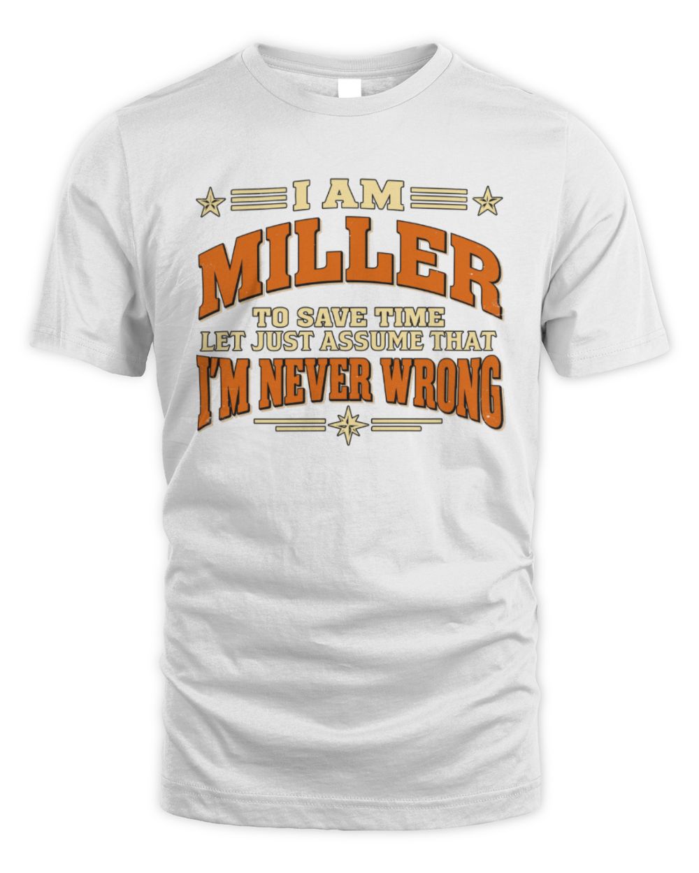 I'm Name Let's Just Assume I'm Never Wrong Retro Shirt MILLER M1-64 / Unisex Standard T-Shirt / white