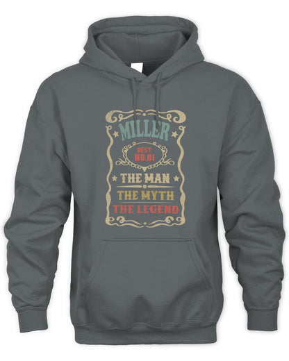The Man The Myth The Legend Vintage Gold Wine Shirt MILLER M1-52 / Unisex Hoodie / charcoal