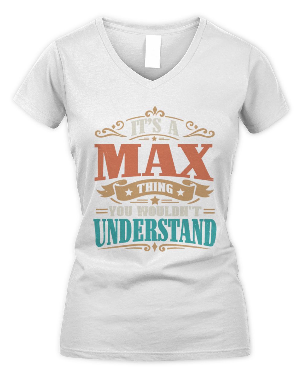 It’s a Name Thing Personalized Retro T-Shirt MAX M1-47 / Women's V-Neck T-Shirt / white