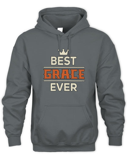 Best Your Name With Crown Shirt GRACE M1-59 / Unisex Hoodie / charcoal