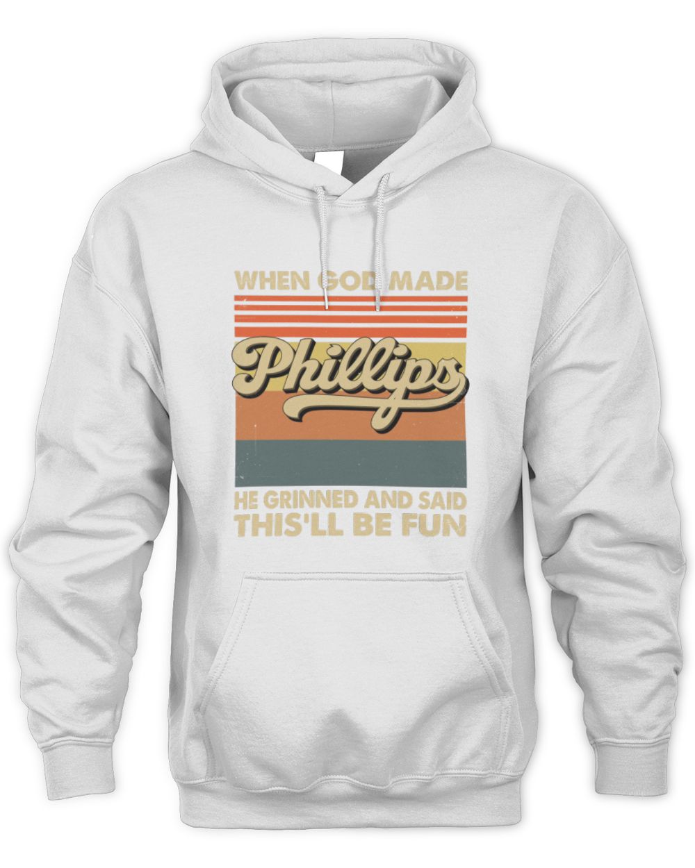When God Made Your Name He Grinned Vintage T-Shirt PHILLIPS M1-55 / Unisex Hoodie / white