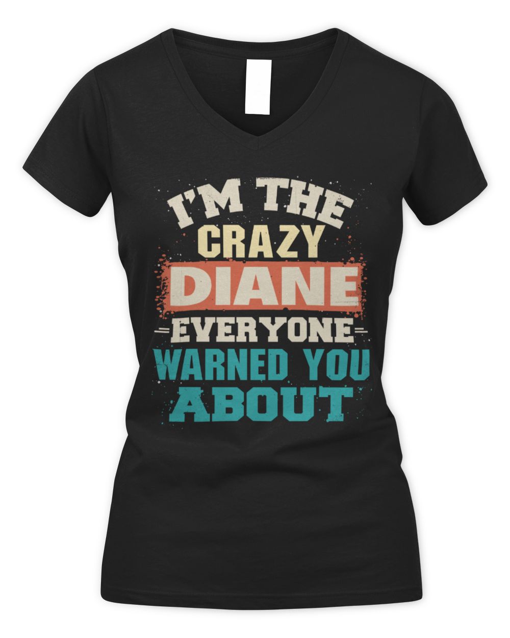 I'm the Crazy One Everyone Warned You About Retro Graphic T-Shirt DIANE M1-70 / Women's V-Neck T-Shirt / black