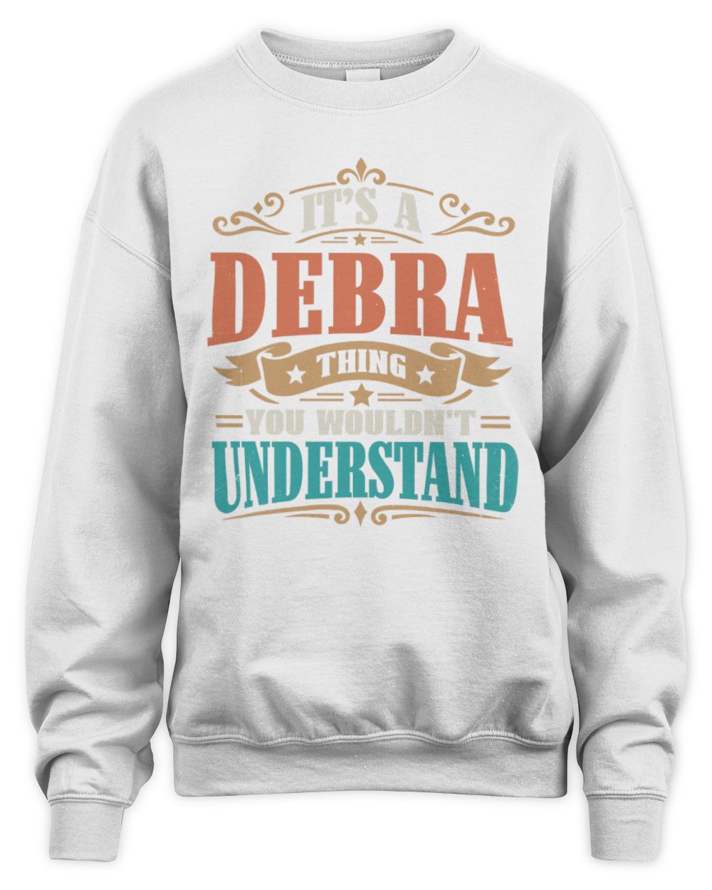 It’s a Name Thing Personalized Retro T-Shirt DEBRA M1-47 / Unisex Sweatshirt / white
