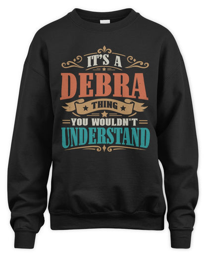It’s a Name Thing Personalized Retro T-Shirt DEBRA M1-47 / Unisex Sweatshirt / black