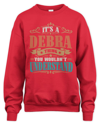 It’s a Name Thing Personalized Retro T-Shirt DEBRA M1-47 / Unisex Sweatshirt / red