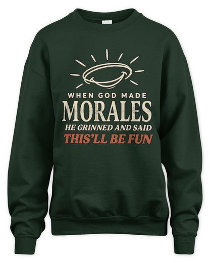 When God Made Your Name Funny Western T-Shirt T-Shirt MORALES M1-S82 / Unisex Sweatshirt / forest green