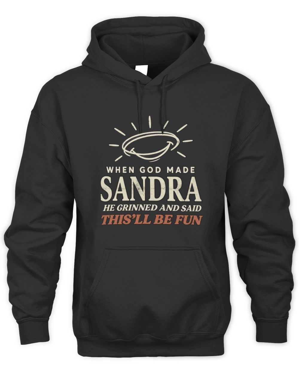 When God Made Your Name Funny Western T-Shirt T-Shirt SANDRA M1-S82 / Unisex Hoodie / black