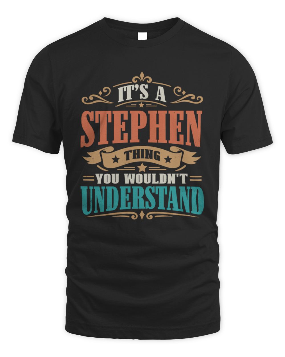 It’s a Name Thing Personalized Retro T-Shirt STEPHEN M1-47 / Unisex Standard T-Shirt / black