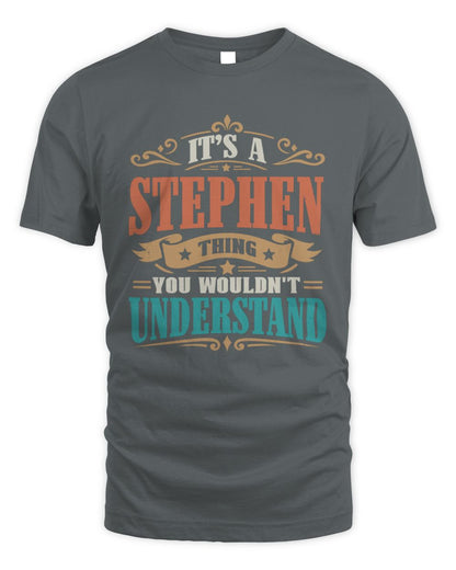 It’s a Name Thing Personalized Retro T-Shirt STEPHEN M1-47 / Unisex Standard T-Shirt / charcoal