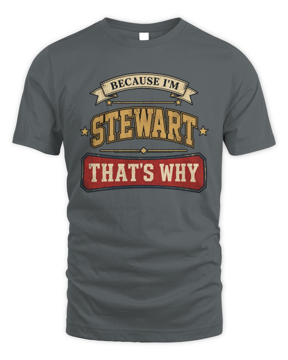 Because I'm Name That's Why Americana T-Shirt STEWART M1-S88 / Unisex Standard T-Shirt / charcoal