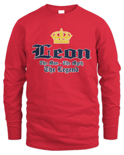 The Man The Myth The Legend Corona Beer T-Shirt LEON M1-S83 / Men's Long Sleeved T-Shirt / red