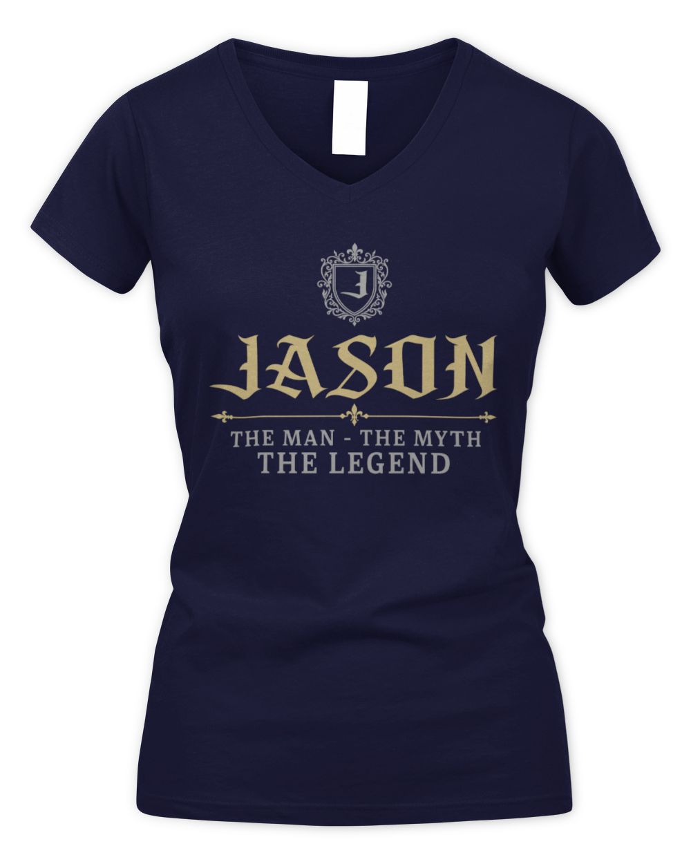 The Man The Myth The Legend Western Shirt JASON M1-78 / Women's V-Neck T-Shirt / navy