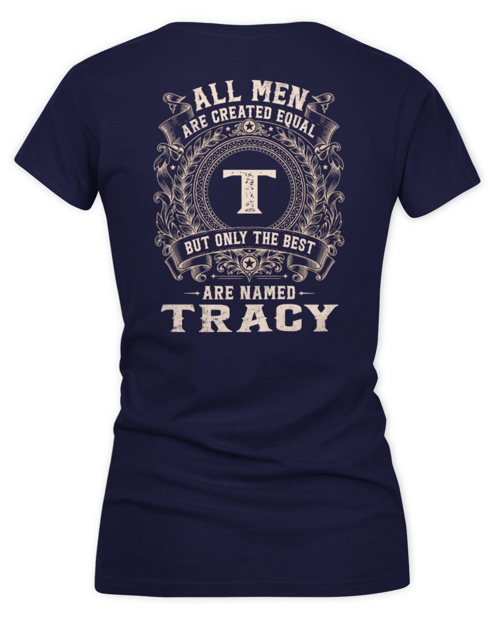 All Men Are Created Equal Cool Logo Shirt TRACY M1-60 / Women's V-Neck T-Shirt / navy