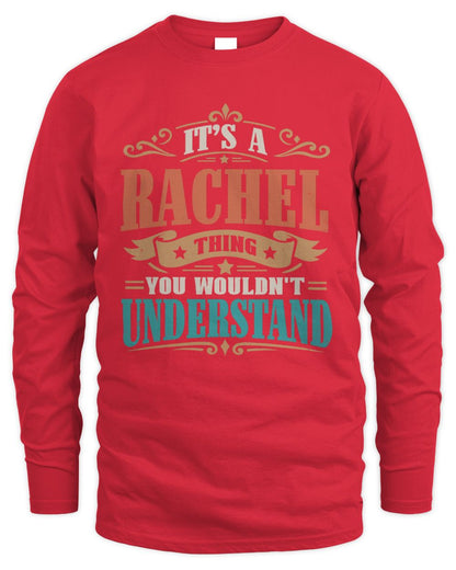 It’s a Name Thing Personalized Retro T-Shirt RACHEL M1-47 / Men's Long Sleeved T-Shirt / red