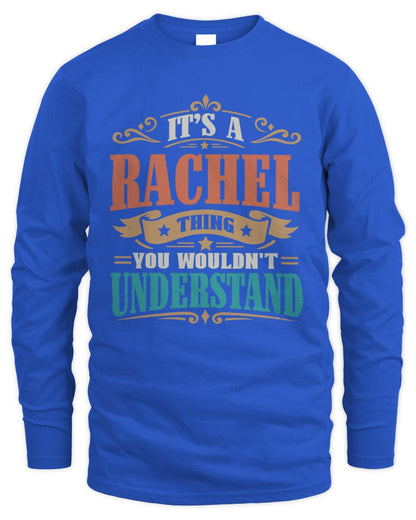 It’s a Name Thing Personalized Retro T-Shirt RACHEL M1-47 / Men's Long Sleeved T-Shirt / royal