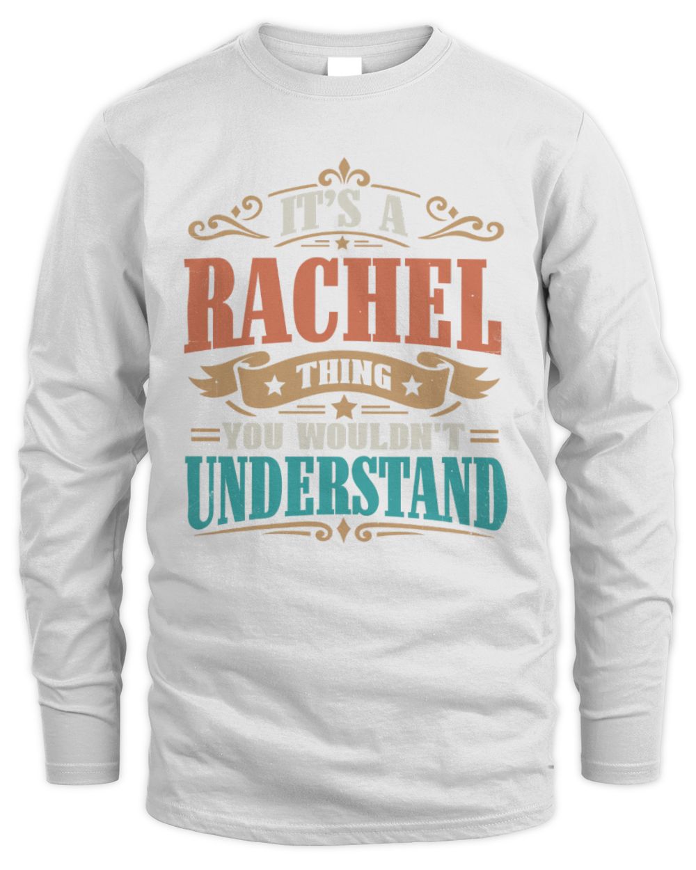 It’s a Name Thing Personalized Retro T-Shirt RACHEL M1-47 / Men's Long Sleeved T-Shirt / white