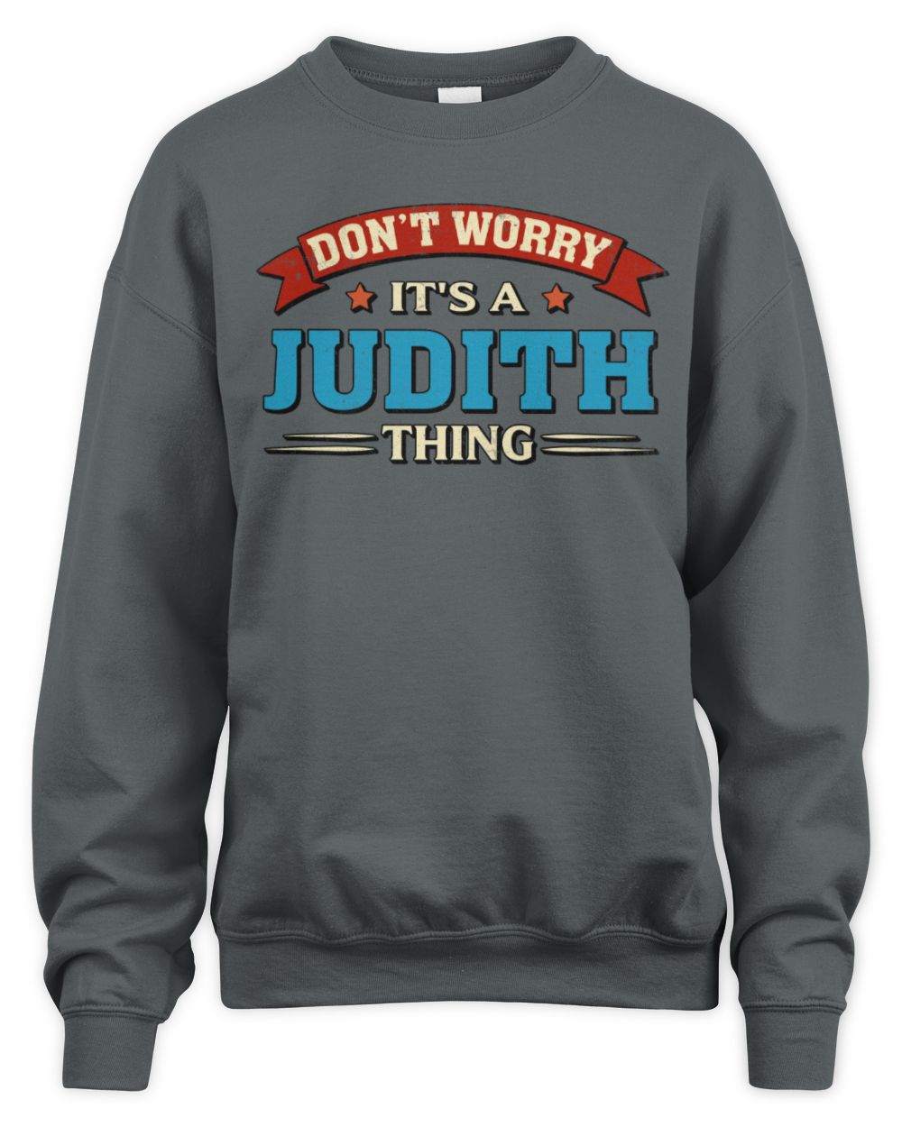 Don't Worry It's a Your Name Thing Funny Retro T-Shirt JUDITH M1-57 / Unisex Sweatshirt / charcoal