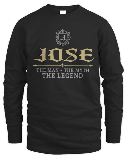 The Man The Myth The Legend Western Shirt JOSE M1-78 / Men's Long Sleeved T-Shirt / black