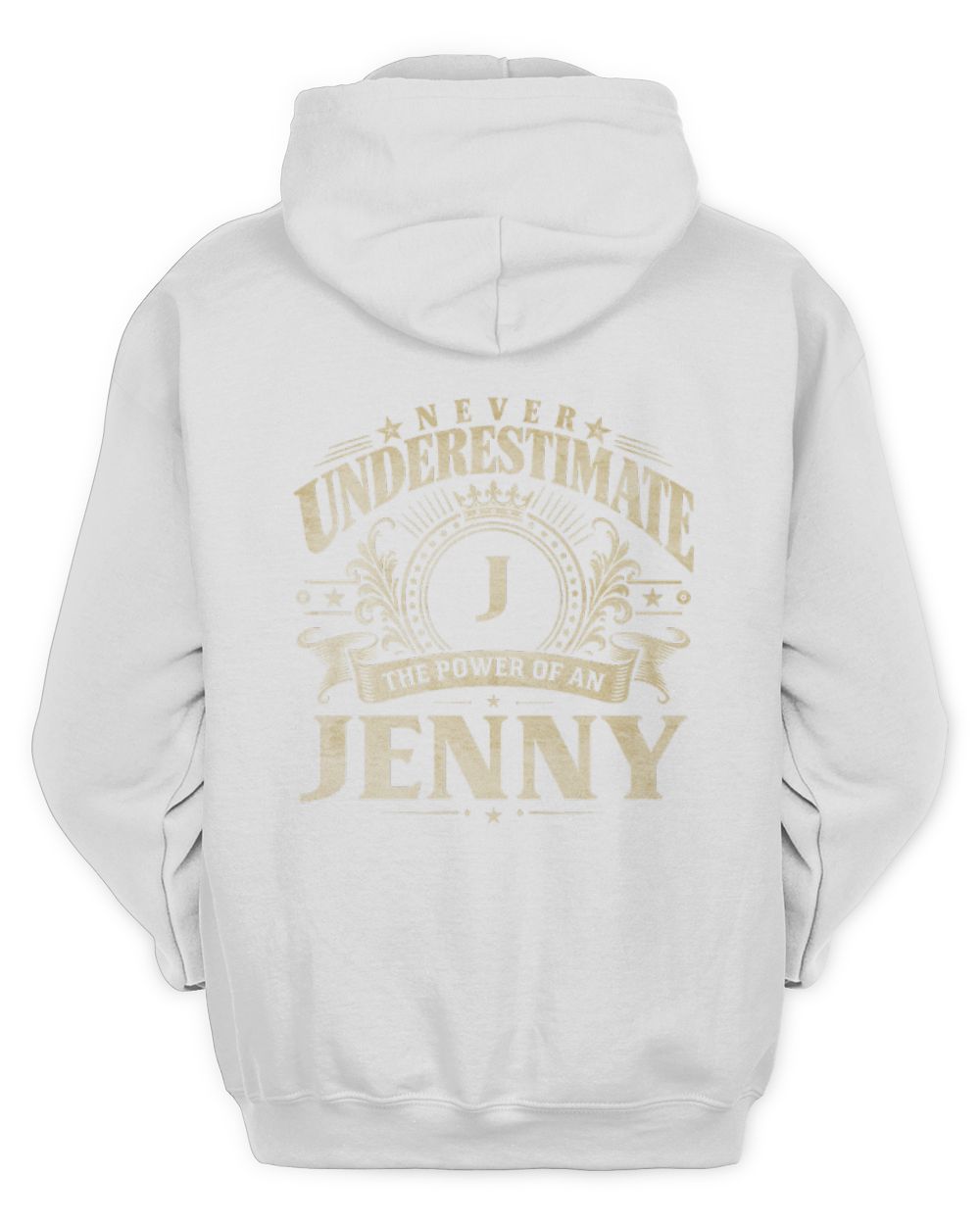 Never Underestimate Your Name Luxury Logo Shirt JENNY M1-63 / Unisex Hoodie / white