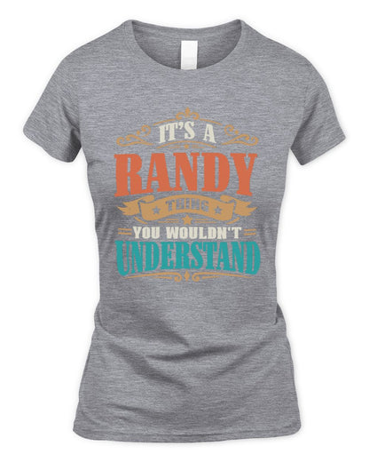 It’s a Name Thing Personalized Retro T-Shirt RANDY M1-47 / Women's Standard T-Shirt / sport grey
