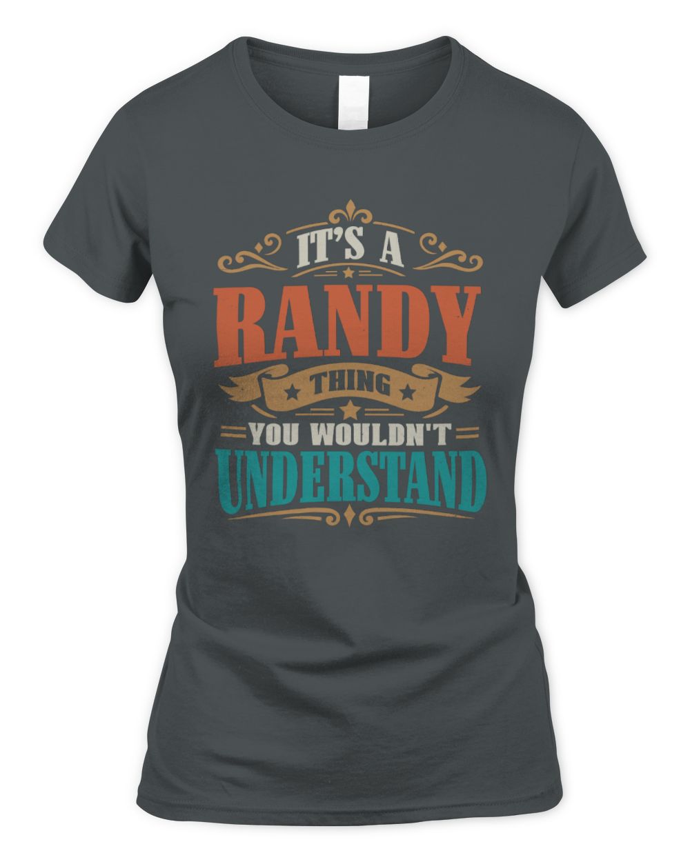 It’s a Name Thing Personalized Retro T-Shirt RANDY M1-47 / Women's Standard T-Shirt / charcoal