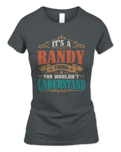 It’s a Name Thing Personalized Retro T-Shirt RANDY M1-47 / Women's Standard T-Shirt / charcoal
