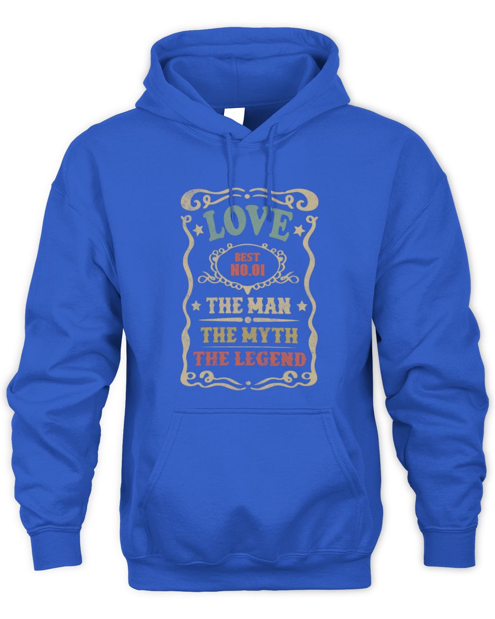 The Man The Myth The Legend Vintage Gold Wine Shirt LOVE M1-52 / Unisex Hoodie / royal