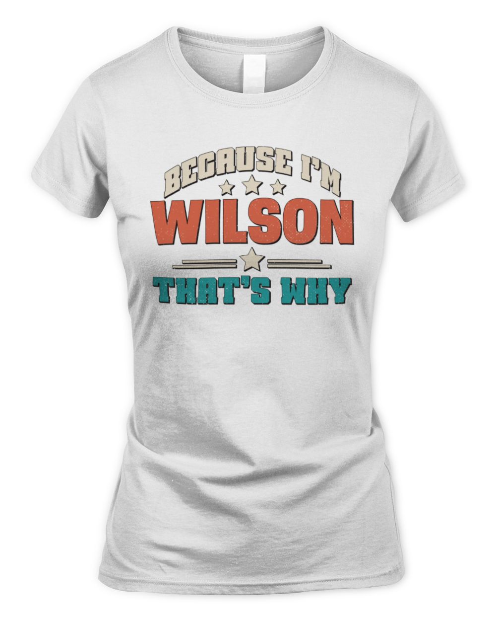 Because I'm Name That's Why Personalized Retro Shirt WILSON-49 / Women's Standard T-Shirt / white