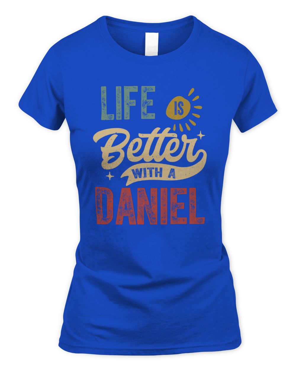 Life Is Better With a Name Personalized Retro T-Shirt DANIEL-48 / Women's Standard T-Shirt / royal