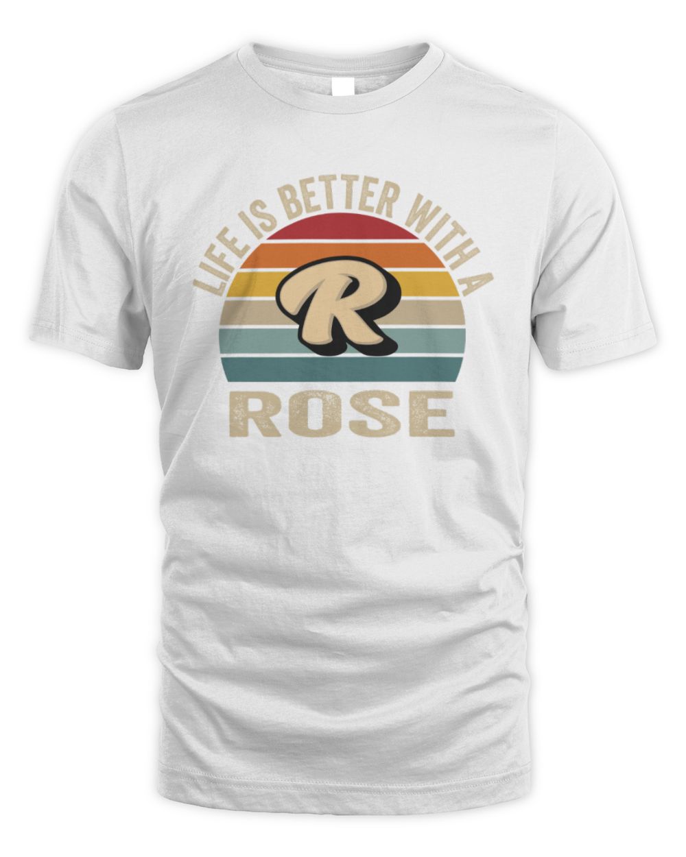 Life Is Better with Name Vintage Sun Shirt ROSE M1-50 / Unisex Standard T-Shirt / white