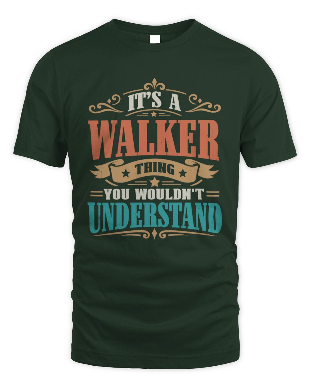 It’s a Name Thing Personalized Retro T-Shirt WALKER M1-47 / Unisex Standard T-Shirt / forest green