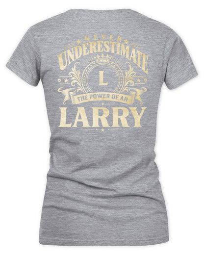 Never Underestimate Your Name Luxury Logo Shirt LARRY M1-63 / Women's V-Neck T-Shirt / sport grey