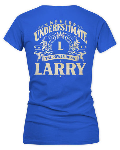 Never Underestimate Your Name Luxury Logo Shirt LARRY M1-63 / Women's V-Neck T-Shirt / royal