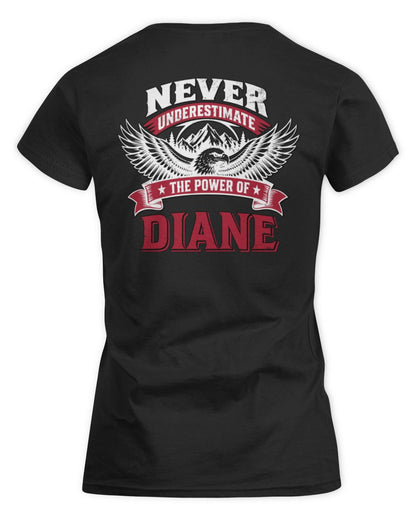 Never Underestimate Your Name Eagle Mountain Shirt DIANE M1-61 / Women's Standard T-Shirt / black