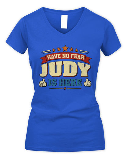 Have No Fear Your Name Is Here Cool Graphic T-Shirt JUDY M1-71 / Women's V-Neck T-Shirt / royal